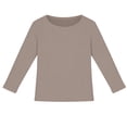 thumbnail image 2 of Girls' Long Sleeve Shirts Crewneck Ribbed Shirts Basic Undershirts Shirts for Girls 7-8 Years, 2 of 3