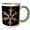 Green/White, variant on 3drose, Minimalistic Golden Snowflake on Black, 15oz Mug