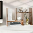 thumbnail image 2 of axGear Wood Desk Shelf Organizer Office Home Adjustable Bookcase Table Top, 2 of 9