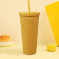 thumbnail image 1 of Aquaphile Plastic Matte Studded Tumbler with Lid and Straw Reusable BPA Free Iced Coffee Cups Double Wall Smoothie Cup,Orange, 1 of 5