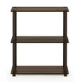thumbnail image 3 of Pemberly Row Turn-S-Tube Wood 3-Tier Compact Shelf Display Rack in Walnut/Brown, 3 of 6