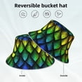 thumbnail image 2 of Cauagu Dragon Scales for Unisex Bucket Hat,Outdoor Summer Beach Fishing Sun Hat Hot Summer Reflective Bucket Hat Fun Outdoor Vacation Hat for Men and Women, 2 of 6