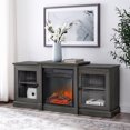 thumbnail image 1 of 60" Classic Tiered Top Fireplace TV Console - Slate Grey, 1 of 6