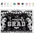 thumbnail image 6 of 7x5FT Congrats Grad Backdrop 2026 Graduation Party Decorations Black Silver Ballon Glitter Photography Background Class of 2026 School Party Supplies Vinyl, 6 of 7