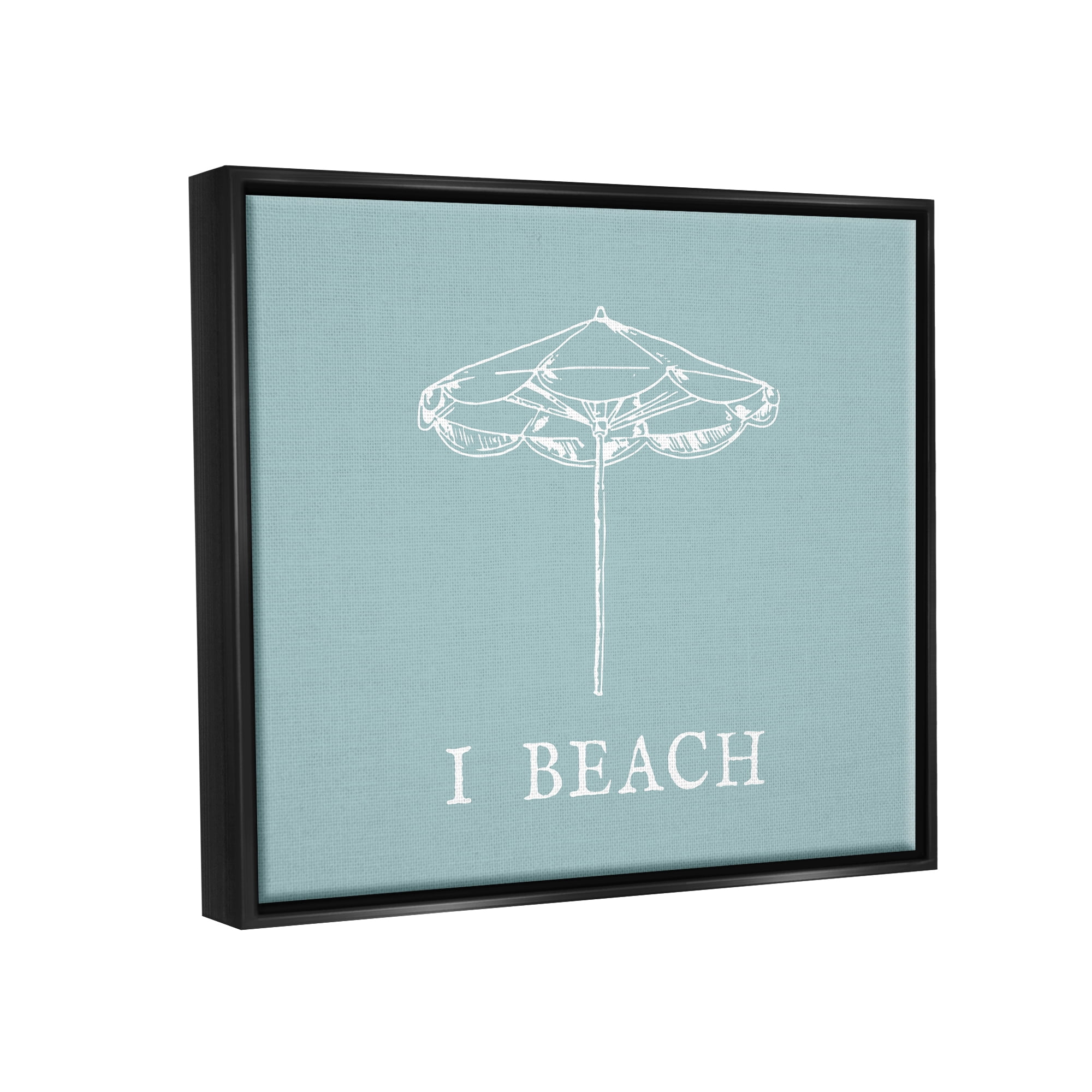 Stupell Industries I Beach Phrase with Umbrella Inspirational Painting Black Floater Framed Canvas Art Print Wall Art, 31 x 25