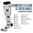 thumbnail image 2 of FORMRS Womens Knee High Socks Casual Long Thick Travel Daily Wear, 2 Pairs, Flowers Geometric Pattern, 2 of 6