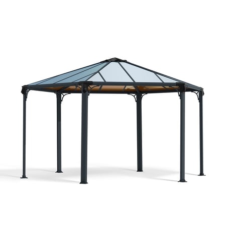 Palram - Canopia Monaco 15' x 13' Polycarbonate/Aluminum Hexagon Gazebo - Gray/Bronze