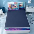 thumbnail image 4 of Erosebridal Cartoon Shark Zipper Full Size Comforter Sets with Fitted Sheet and 2 Pillowcases, Sea Sealife Zipper Bedding Set, Navy Reversible, 4 of 7