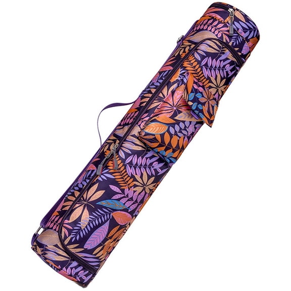 Full Zip Yoga Mat Bag, Yoga Mat Carry Bag with Storage Pockets and Adjustable Shoulder Strap Purple