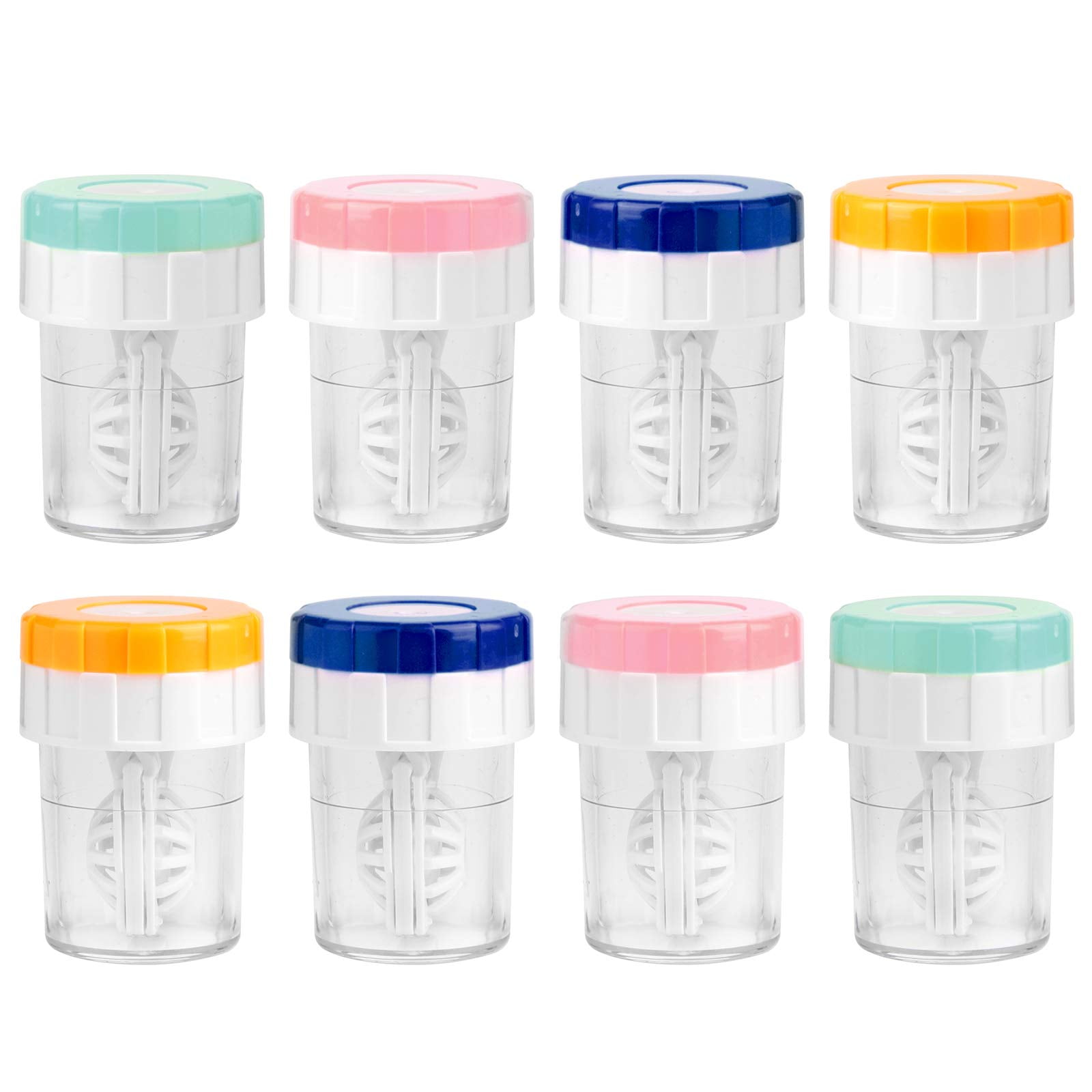 8 Pcs Manually Contact Lens Cleaner Washer Cleaning Case Travel Portable Lenses Case Random Color