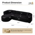 thumbnail image 2 of Leumius 109.4" Sectional Couch with L-Shaped Chaise, Boneless Modular Sectional Sofa for Living Room, Bedroom(Left- Black), 2 of 7