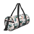 thumbnail image 3 of Xecao Hawaii Palms print Round Travel Duffel Bag is a foldable gym bag with an inner pocket, perfect for travel sports, 3 of 8