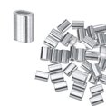 thumbnail image 1 of Uxcell 100-Pack Mangas de Crimpado de Aluminio, 1.2mm 3/64 Mangas de Cuerda de Barril Redondo Simple, 1 of 1