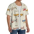 thumbnail image 4 of Sigee Striped Vintage Planes Print Men's Shirts Casual Button Down Short Sleeve Summer Beach Shirt Hawaiian Vacation Shirts Tee Shirt-3X-Large, 4 of 7