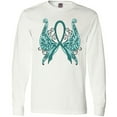 thumbnail image 3 of Inktastic Ovarian Cancer Awareness with Butterfly Ribbon Words Long Sleeve T-Shirt, 3 of 5