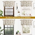 thumbnail image 6 of DriftAway Freda Jacobean Floral Linen Blend Blackout Thermal Insulated Energy Saving Privacy Window Curtain Valance Rod Pocket 2 Layers 24"L x 52"W Plus 2" Header Taupe Beige, 6 of 8