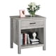 thumbnail image 1 of Yeshouse Mesa auxiliar moderna gris con cajón, mesita de noche versátil y compacta para dormitorio o guardería, fácil de montar y práctica para cualquier habitación, 1 of 7