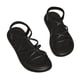 thumbnail image 2 of Sandalias de mujer con correa cruzada para evitar resbalones, suela gruesa, ligeras, informales, para verano, playa, diario, negro 38, 2 of 12