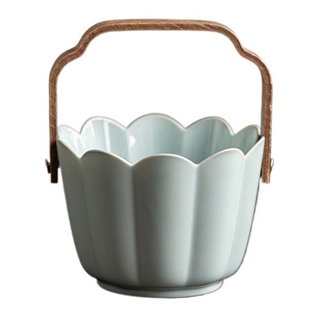 Cesta de fruta de cerámica de la vendimia Año Nuevo snack caja de almacenamiento de dulces bandeja de té creativa portátil cesta de fruta seca de alto aspecto