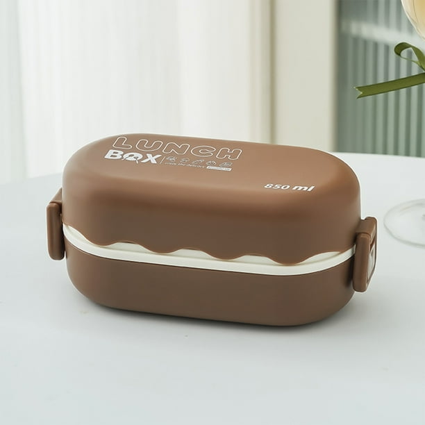 Fiudx Caja Bento, Diseño a Prueba de Fugas, Material de Acero Inoxidable, Apta para Microondas y Lavavajillas, Apilable En Dos Capas, Ideal para El Trabajo, La Escuela y El Camping, Tamaño 19,5 X 9 X