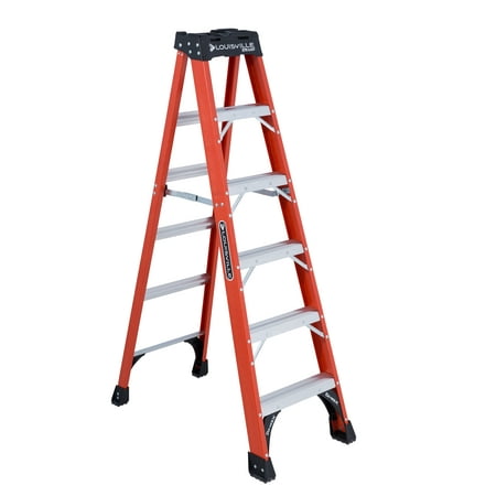 Louisville Ladder 6-Foot Fiberglass Step Ladder, 375-Pound Load Capacity, Type IAA, FS1406HD