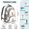 thumbnail image 5 of Highland Cow and Hat Print Backpack for School, Cute School Bag with Adjustable Shoulder Straps and Padded Back, 16.9"x12.6"x5.9", 5 of 5