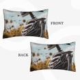 thumbnail image 2 of Gukieu Sunflower Butterfly Skull Print Plush Pillow Cover, Hidden Zipper Pillow Protector without Pillow Core, Suitable for Bedroom, Office, Car Decoration-20"x30", 2 of 6