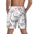 thumbnail image 4 of Gaeub Alpacas and Hearts Mens Swim Trunks Stretch Beach Shorts Quick Dry for Men Swim Shorts Swimwear with Pockets- Large, 4 of 9