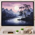 thumbnail image 1 of Designart art Mural Encadré Minimalisme, art Mural Encadré Minimalisme, Rose violet Minimalisme Forêt Réflexion Silencieuse, Grand art Mural Encadré Moderne Noir, 44x34 Pouces Cadre Noir, 1 of 5