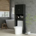 thumbnail image 2 of HOMCOM Over The Toilet Storage Cabinet with Barn Doors and Open Shelf, 2 of 10