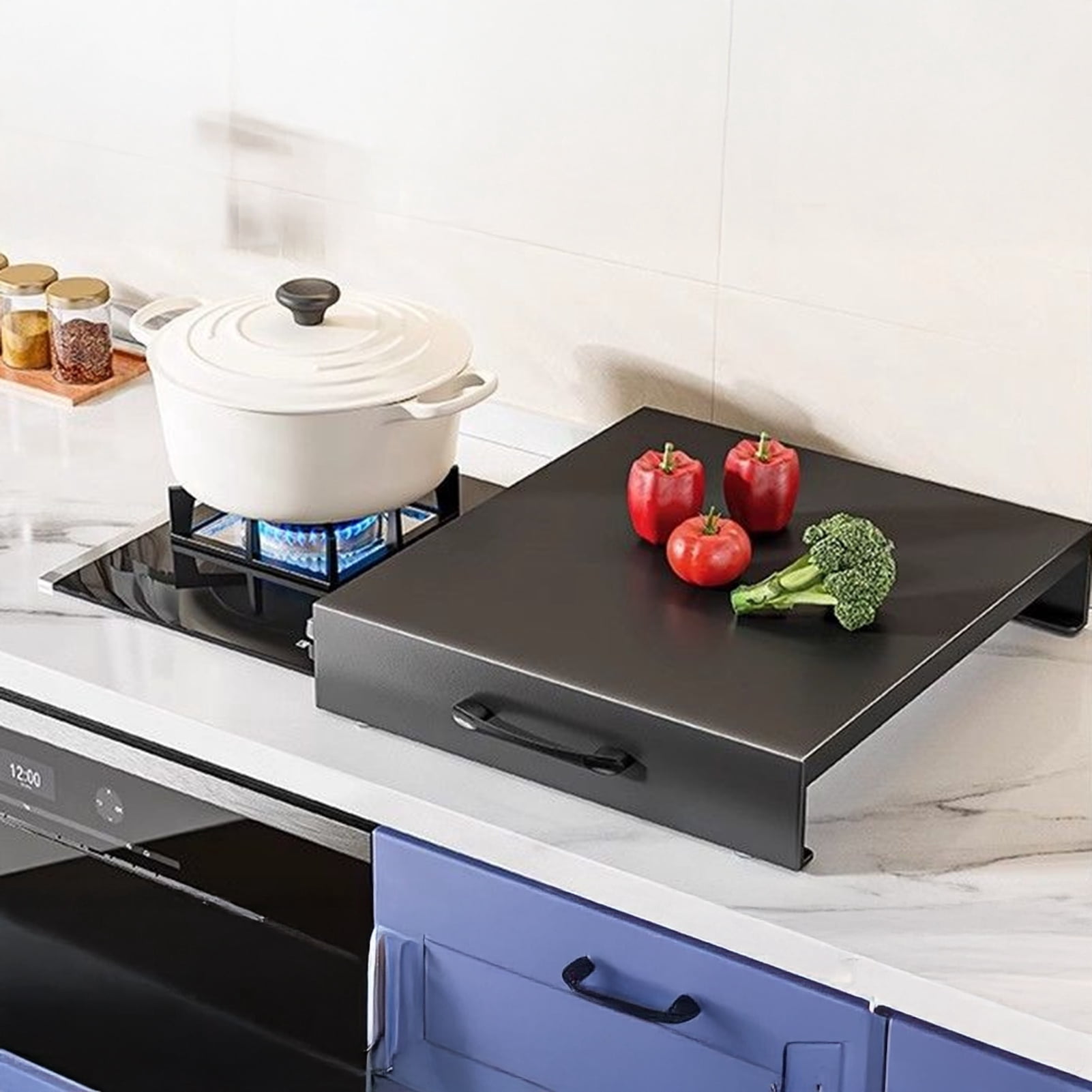 OIUR Gas Stove Cover Board with Handle Waterproof Heat-Resistant Easy to Clean Electric Stove Burner Cover Protector