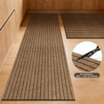 thumbnail image 4 of MIDUORUG Brown Striped Runner Rug 3'×12' Non Slip Rubber Back Area Rugs for Indoor Outdoor Hallway Kitchen, 4 of 7