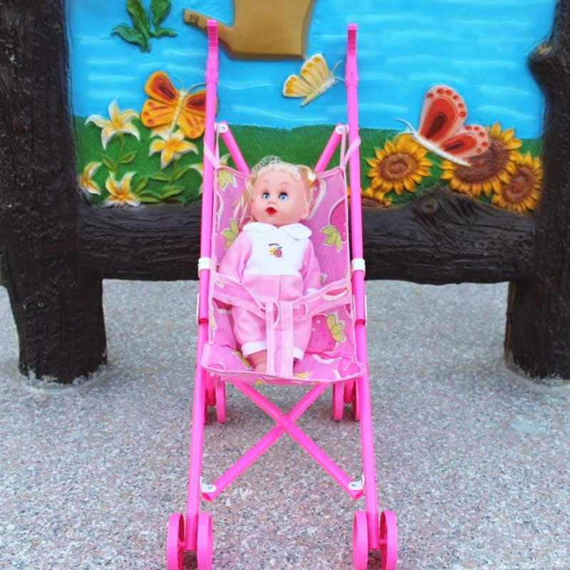 Valinks Stroller Plastic Children Pram Pushchair Toy Play Set For Garden Outdoors Supermart Safe Baby Dolls Carriages Other Default