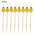 thumbnail image 2 of Cheers.US 100Pcs/Bag Cocktail Pick Food Appetizer Toothpick, Hawaiian Luau Assorted Tropical Cocktail Toothpick Handmade Bamboo Toothpicks for Luau Holiday Party Supplies-4.72inx0.39inx0.12in, 2 of 7