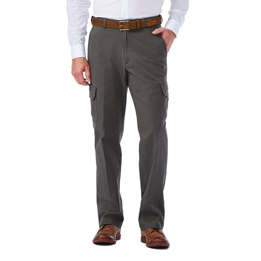 haggar stretch denim trousers