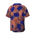 thumbnail image 2 of Fotbe Vintage USA Flag print Short Sleeve Button Down Shirts for Men Casual Summer Beach Wrinkle Free Shirt-3X-Large, 2 of 7