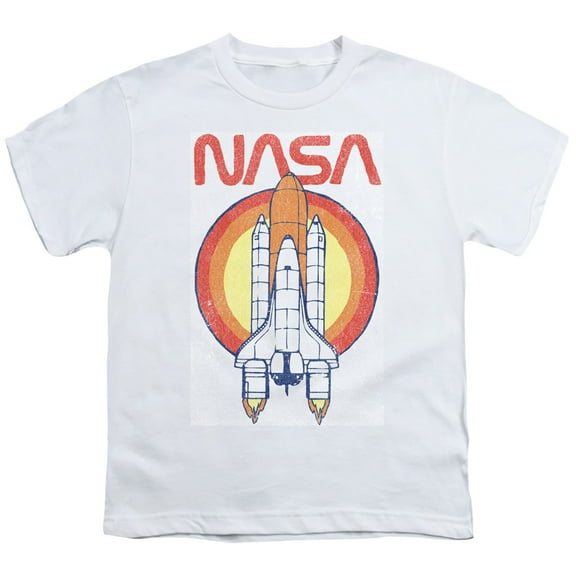 Nasa Shuttle Circle Youth 18/1 T-Shirt White