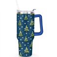 thumbnail image 2 of Dark Blue Green Christmas Tree 40 Oz Tumbler with Handle Lid and Straw Stainless Steel Double Walled Vacuum Insulated Cup Merry Christmas Gifts Tumbler for Women Men Friends Outdoor Indoor, 2 of 6