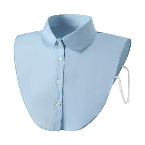 Hauaitttt Womens Tops White Detachable Half Shirts Business Two Shirt Womens Colla Dress Shirt Undershirt Dickey Half Layering Shirt Colla Neck Button Women Half Shirt Lace Insert Blouse Half Blouse