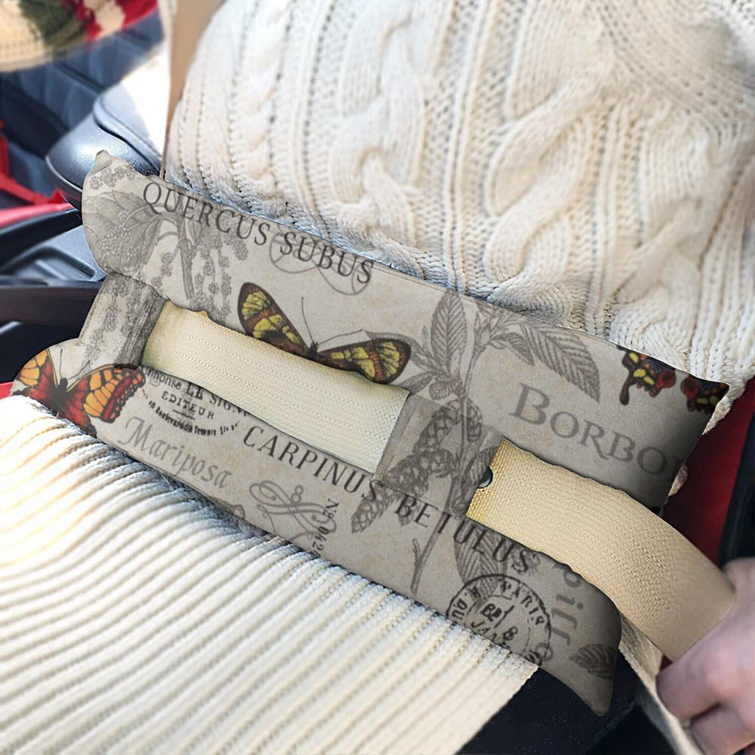 Floral Garden Butterfly Seatbelt Pillow - Post-Surgery Recovery Cushion for Mastectomy - Soft Car Travel Pressure Relief Pad
