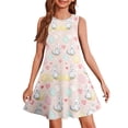 thumbnail image 2 of LTTVQM Girls Easter Dress 2026 Egg Rabbit Print Cute Sleeveless Sundresses Comfortable Round Neck Midi Dresses Trendy Church Dresses Pink 7-8 Years, 2 of 6