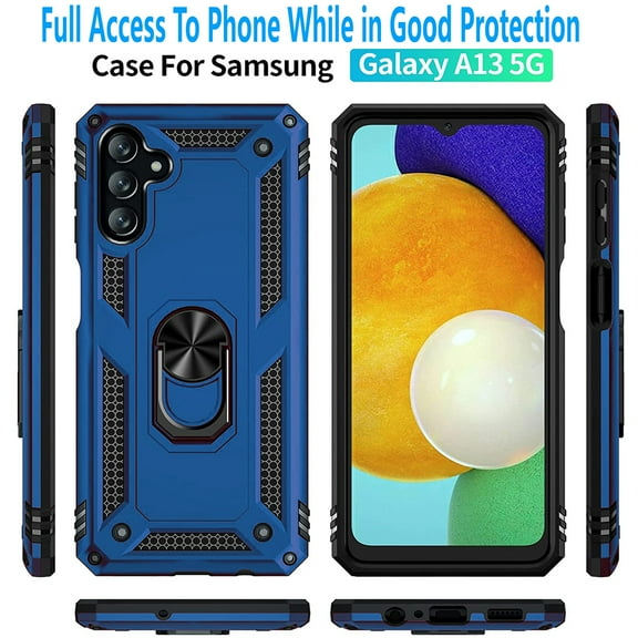 Samsung Galaxy A13 5G Case, STARSHOP Drop Protection Ring Kickstand Cover- Ink Blue