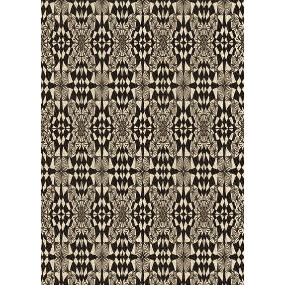 Ahgly Company Indoor Rectangle Patterned Midnight Gray Area Rugs, 5' x 8'
