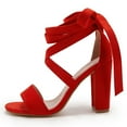 thumbnail image 3 of Dellytop Womens Lace Up Chunky Ankle Strappy Pumps High Heels Sandals, 3 of 5