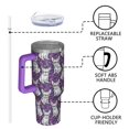 thumbnail image 4 of OBREWU Purple French Bulldog Tumbler with Handle and Lid,Purple French Bulldog 40oz Double Wall Vacuum Insulated Tumbler,Cups Gift for Women and Men, 4 of 7