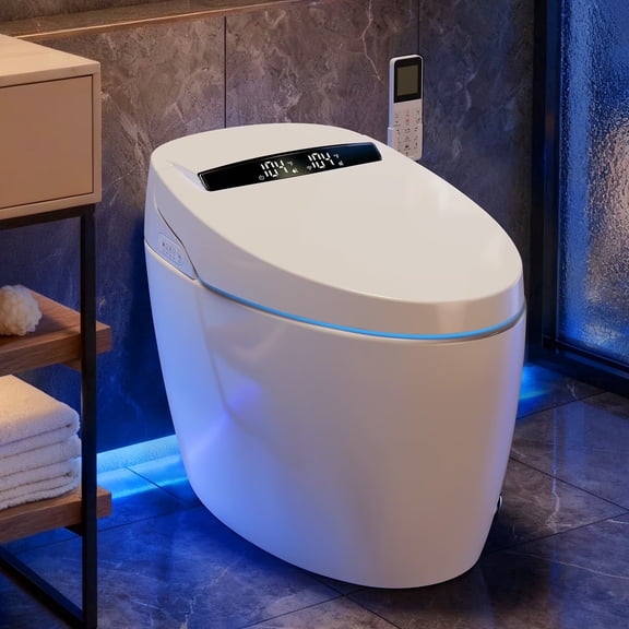 BCANHOME Smart Toilet with Built-in Bidet,One-piece Toilet with Tankless Bidet,Auto Open Lid, Soft-closing Heat Seat, 1.28 Gallons Auto Flush, Massage Clean, Warm Wash/Dryer, Remote Control