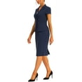 thumbnail image 4 of Junior's  2 Piece Suit Set Short Sleeve Blazer Jacket Pencil Skirt, 4 of 5