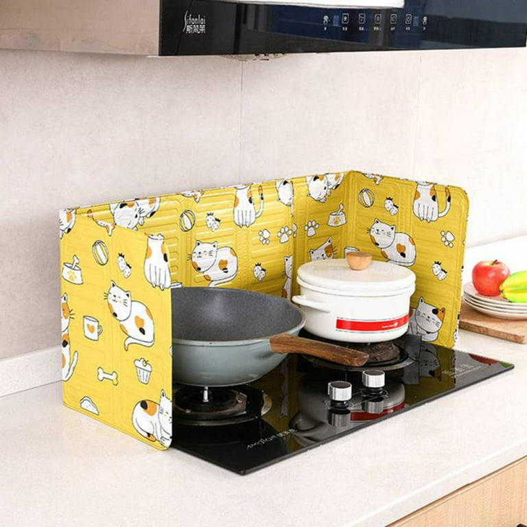 3-Sided Oil Splash Guard, EEEkit Aluminum Foil Gas Stove Oil Splatter  Screen Board, Kitchen Non-Stick Splatter Shield, Cooking Frying Oil-Proof  Plate Board Kitc…