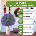 thumbnail image 5 of Set of 2 Artificial Boxwood Topiary Ball with Lavender Flowers, UV Resistant Faux Bushes with Ground Spike, Indoor Outdoor Porch Garden Decor, 5 of 6