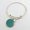 Gold Turquoise, variant on Fashion Monogram Blanks Charm Flat Round Disc Bangle Bracelet Adjustable
